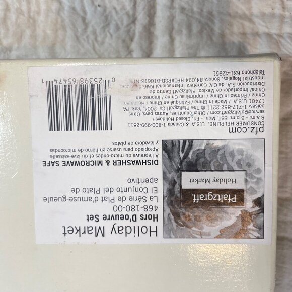 Pfaltzgraff Holiday Market Poinsettia & Pinecone 2-Piece Ceramic Hostess Serving - Picture 6 of 12
